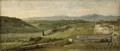 Paysage panoramique avec une ferme symboliste George Frederic Watts